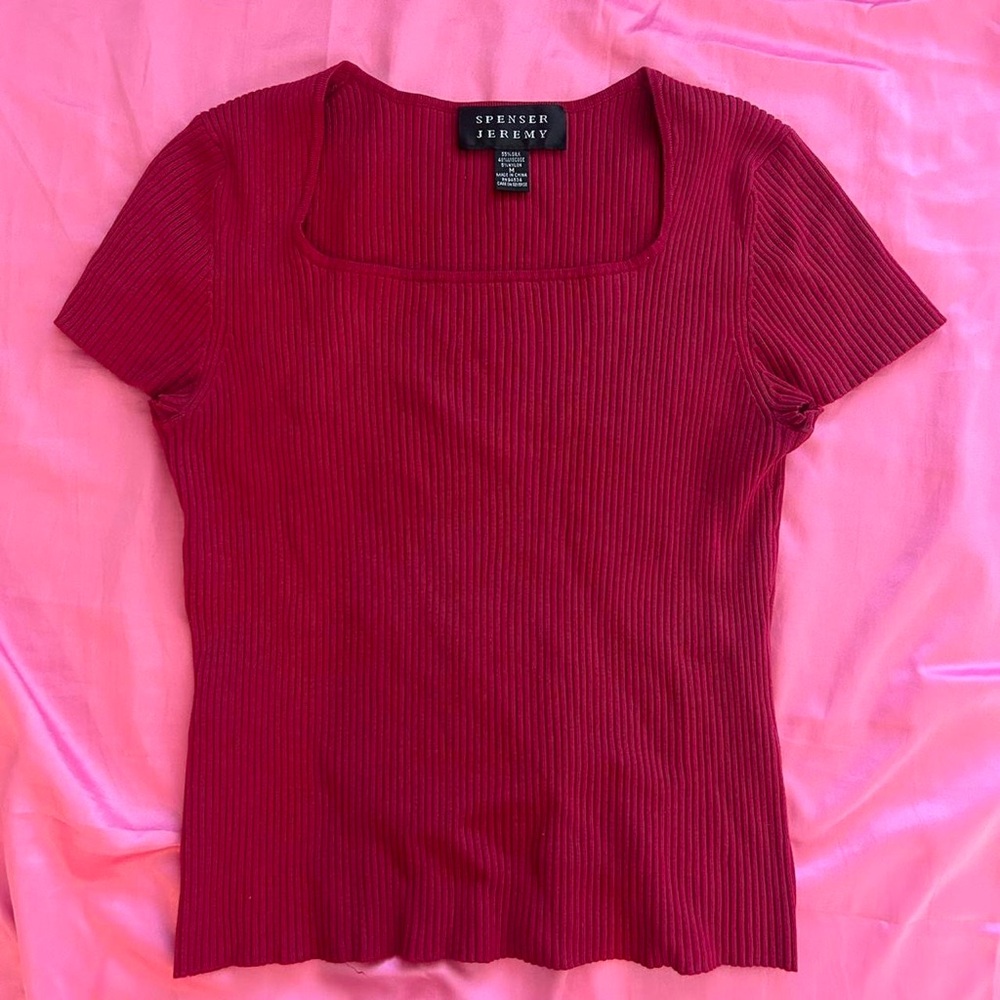 Spenser Jeremy Women's Red Ribbed Top